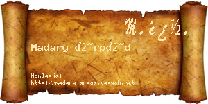 Madary Árpád névjegykártya